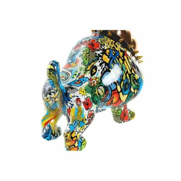 dekorativ statyett 21 x 16 x 20,5 cm gyllene bulldog multifärg