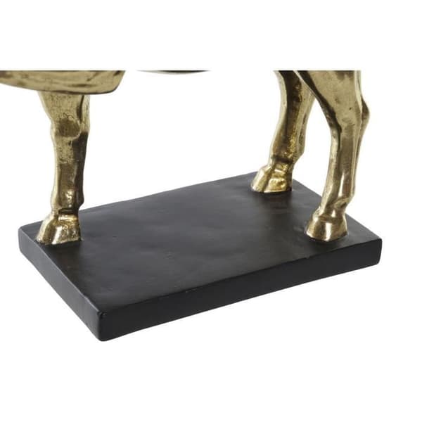 dekorativ statyett 29 x 9 x 25 cm gyllene svart häst