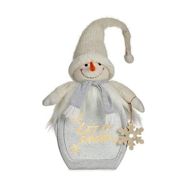 dekorativ figur snögubbe 15 x 65,5 x 27 cm vit