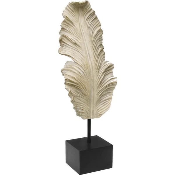 Dekorativt blad - MÄRKE - 56 cm - Guld - Resin - På bas