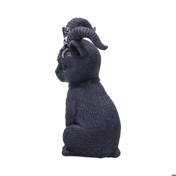 Dekorativt föremål - NEMESIS NOW - Pawzuph Horned Occult Cat Figurine - Vit - Plast - Harts - Samtida