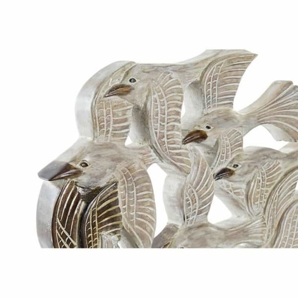 dekorativ figur av beige järnfåglar (38 x 11,5 x 54 cm)