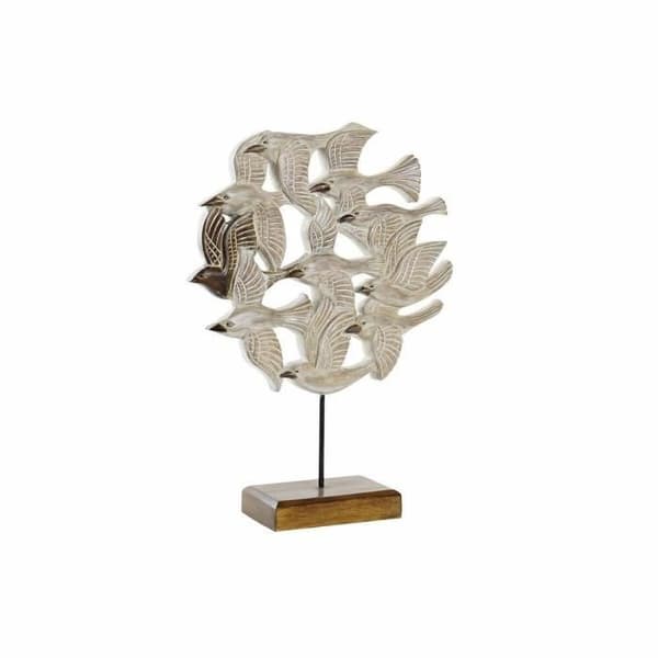 dekorativ figur av beige järnfåglar (38 x 11,5 x 54 cm)
