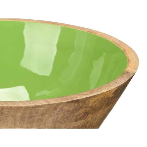 Skål MALI-701 G Grön E-post Mangoträ 24,3 x 10,5 x 24,3 cm (6 antal)