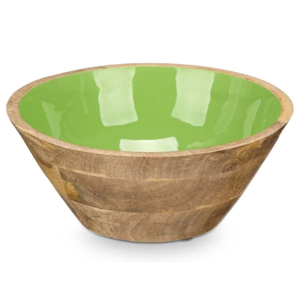 Skål MALI-701 G Grön E-post Mangoträ 24,3 x 10,5 x 24,3 cm (6 antal)