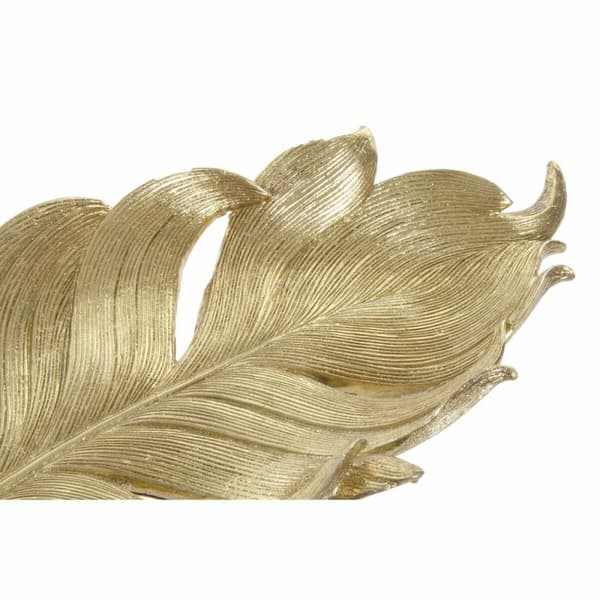 Bakke DKD Home Decor S3017331 Ark Gylden Harpiks Blad af en plante (39 x 18 x 4.7 cm) (39 cm)