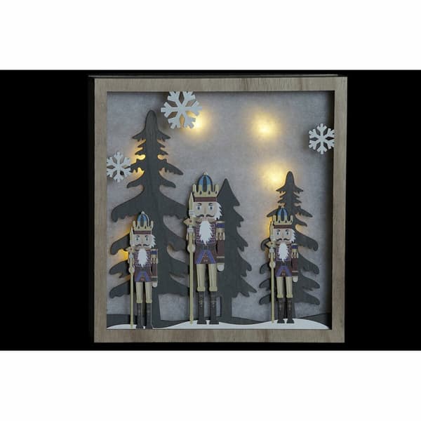 Seinäkoriste DKD Home Decor Pähkinänsärkijä Puu MDF (2 pcs) (30 x 4.5 x 30 cm)