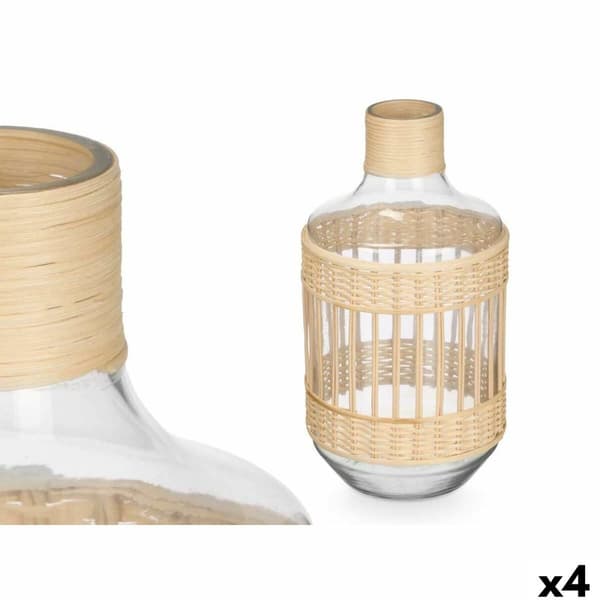 Dekorativ kande SG-30553 Gennemsigtig Natur 18 x 34 x 18 cm (4 enheder)