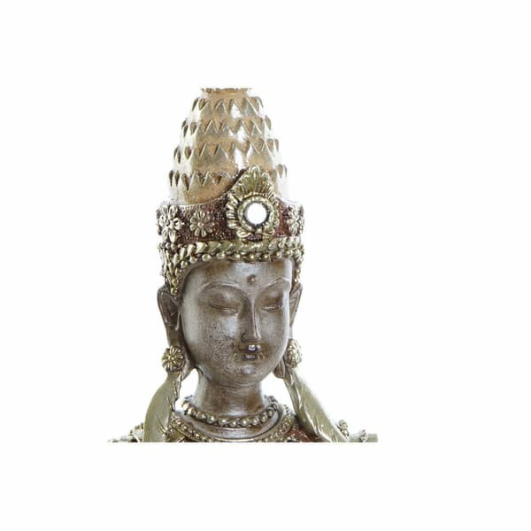 Dekorativ figur DKD Home Decor Gylden Brun Buddha Harpiks (13 x 7 x 27 cm)