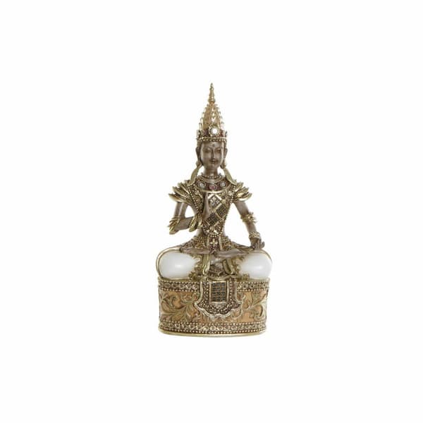 Dekorativ figur DKD Home Decor Gylden Brun Buddha Harpiks (13 x 7 x 27 cm)