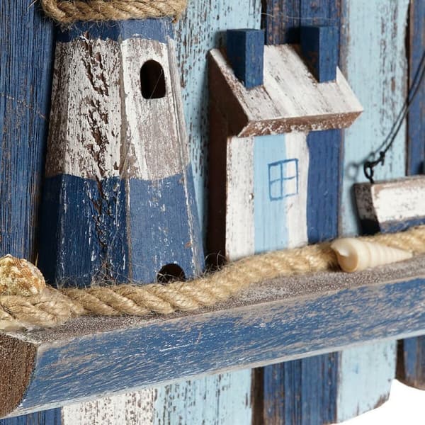 Seinäkoriste DKD Home Decor Ajovalo Välimeren Kuusi (36.5 x 6.5 x 29.5 cm)
