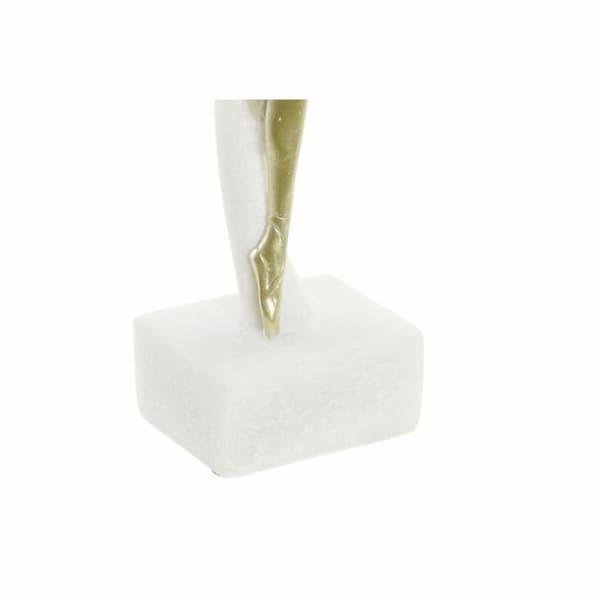 dekorativ statyett 13,5 x 12,5 x 40 cm vitguld harts klassisk dansare