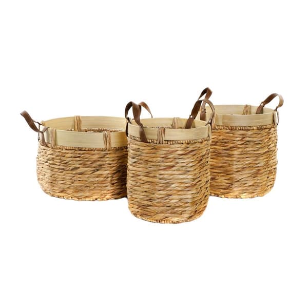 Kurvesæt DKD Home Decor Bambus Tropisk 40 x 40 x 24 cm