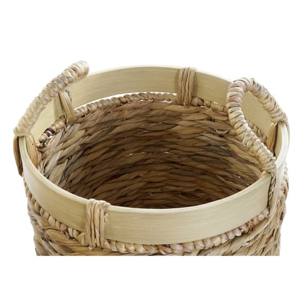 Korisetti DKD Home Decor Bambu Trooppinen Vihvilät (35 x 35 x 30,5 cm) (3 Kappaletta)