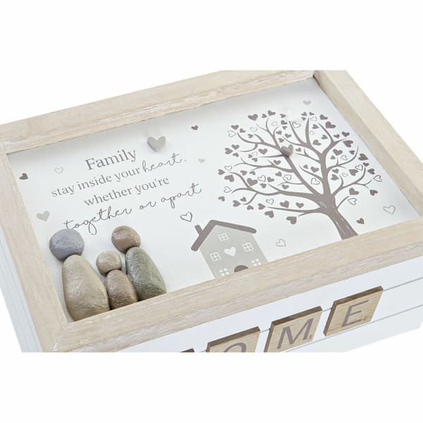 Koristerasia DKD Home Decor Valkoinen Luonnollinen Puu MDF