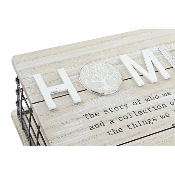 Dekorationslåda DKD Home Decor Svart Naturell Metall Trä MDF