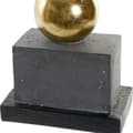 Miniatyrbild 2 av 3: dekorativ elefantfigur av metallharts (31 x 13 x 41 cm)