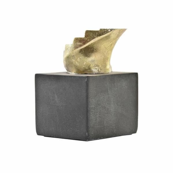 dekorativ statyett gyllene harts mörkgrå modern trappa (14 x 14 x 41,5 cm)
