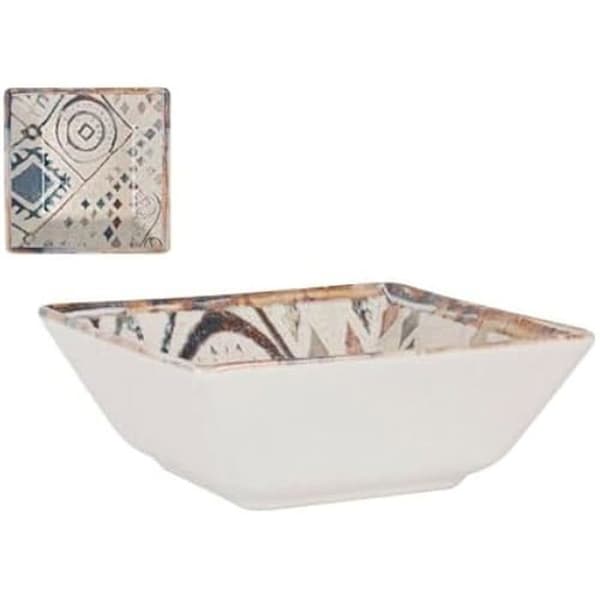 Skål - LA MEDITERRÁNEA - Kreta - Flerfärgad - 13 x 13 x 5 cm - Porslin/Keramik/Stengods