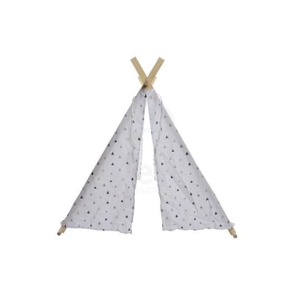 Tipi i trä och corton Unicorn - För barn - 110 x 116 x 105 cm - Vit