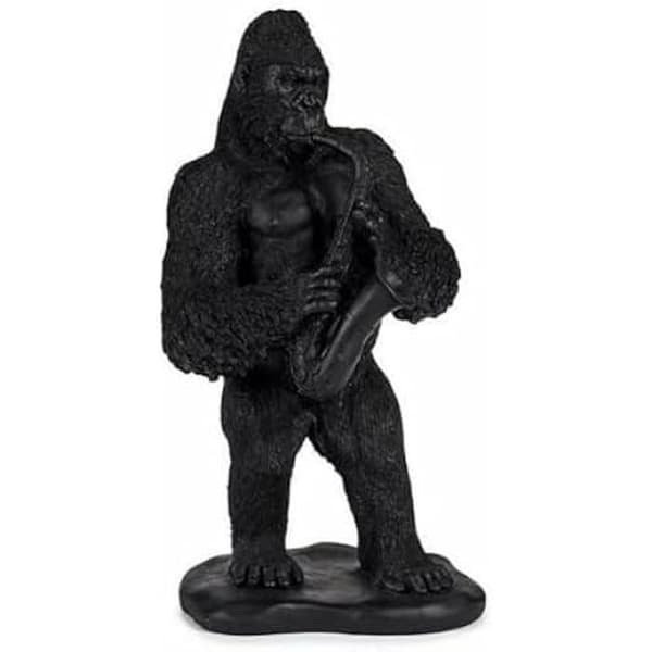 Dekorativ figur - PRESENTDEKOR - Gorilla Saxophone - Svart - 15 x 38,8 x 22 cm - 3 enheter
