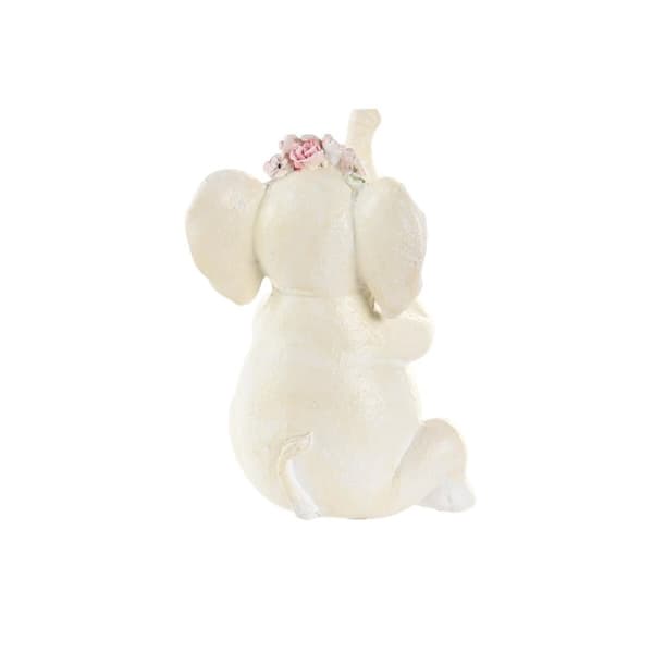 Prydnadsfigur DKD Home Decor Elefant Rosa Vit Harts (6 x 6,5 x 10 cm) (3 antal)