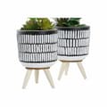 Miniatyrbilde 2 av 3: Dekorativ Plante DKD Home Decor Keramikk Svart Polyetylen Hvit Grønn (7 x 7 x 19 cm) (2 enheter)