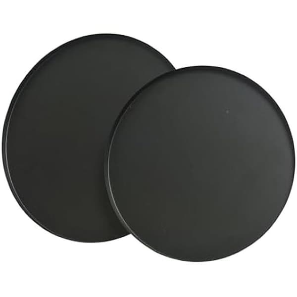 Dekorativ bricka - DECORIS - Set om 2 - Mattsvart metall - 35 cm - Okrossbar