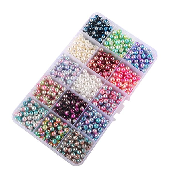 INF Faux Pearl Beads Set - 15 Colors for Jewelry Making