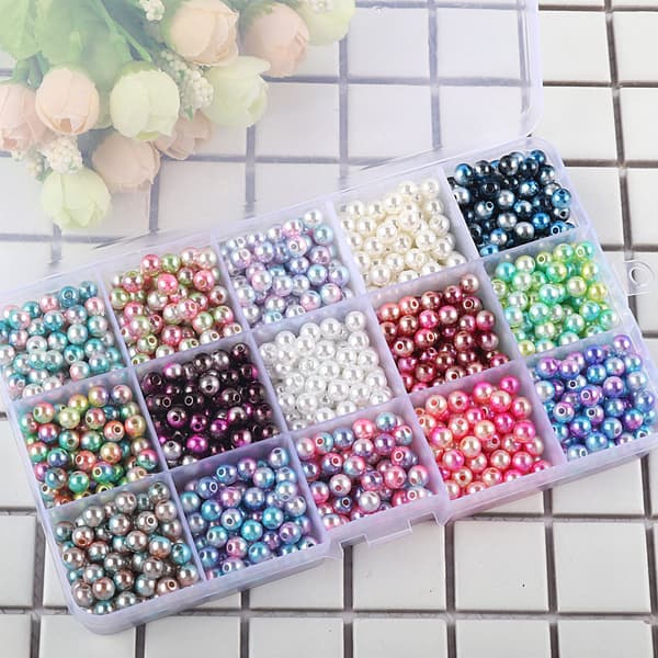 INF Faux Pearl Beads Set - 15 Colors for Jewelry Making