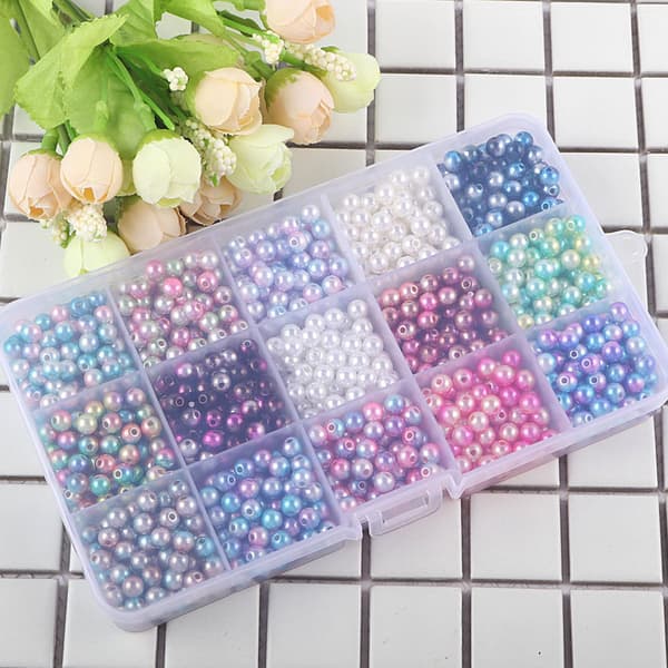 INF Faux Pearl Beads Set - 15 Colors for Jewelry Making