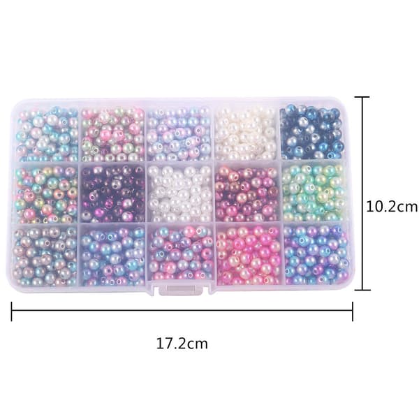 INF Faux Pearl Beads Set - 15 Colors for Jewelry Making