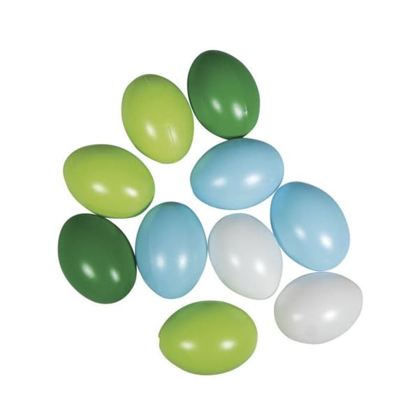 Plastägg, 6cm ø, blågröna