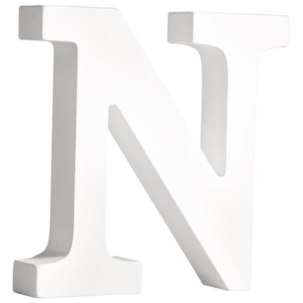 Bokstav N - Vit MDF - 11 cm - Rayher