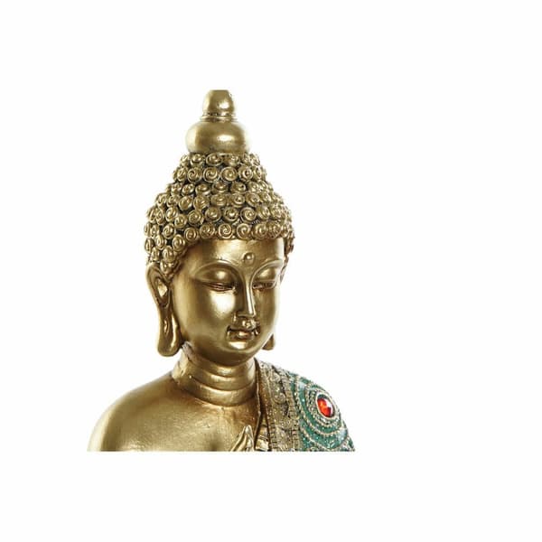 Prydnadsfigur DKD Home Decor Gyllene Buddha Harts (25 x 11 x 34 cm)