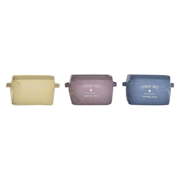 Kurv DKD Home Decor Lærred Moderne (20 x 16 x 15 cm) (3 enheder)
