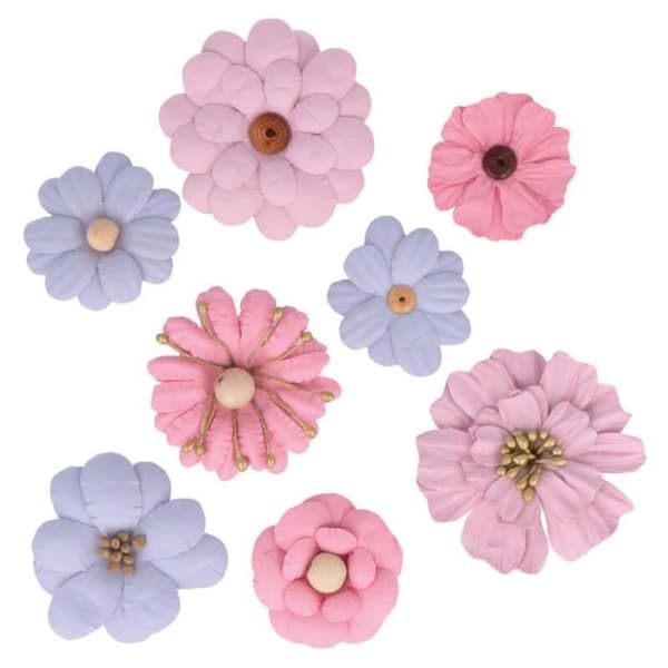 Papperblommor - Ljuvlig Svan - 8 Blommor - Rosa - Dekorativa objekt - Inredning