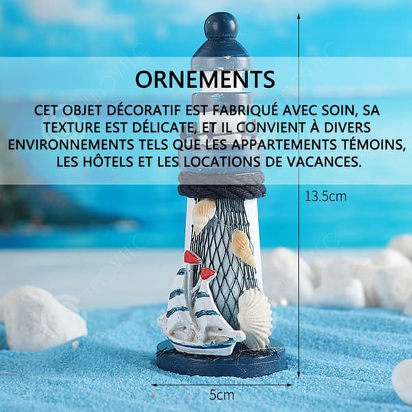 INN Ornament 13,5x5cm, minifyr i medelhavsstil med havsutsikt rumsdekoration små dekorativa föremål