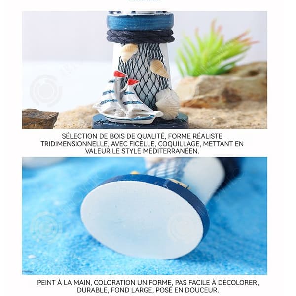 INN Ornament 13,5x5cm, minifyr i medelhavsstil med havsutsikt rumsdekoration små dekorativa föremål