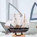 Miniatyrbild 2 av 4: INN Ornaments 3,5x16x14cm ornament av medelhavssegelbåtar simulering av montrar av små träbåtar små dekorativa föremål