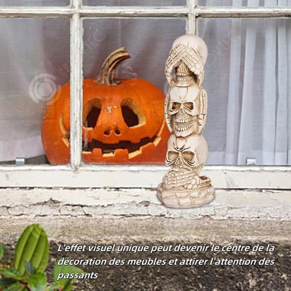 INN Ornament 19,5x7x7,5cm Halloween dödskalle dekorationer fest festival atmosfär dekorationer tillbehör små dekorativa föremål
