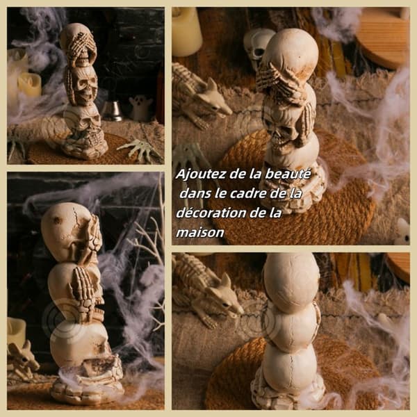 INN Ornament 19,5x7x7,5cm Halloween dödskalle dekorationer fest festival atmosfär dekorationer tillbehör små dekorativa föremål