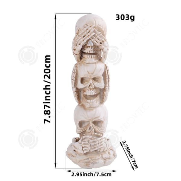 INN Ornament 19,5x7x7,5cm Halloween dödskalle dekorationer fest festival atmosfär dekorationer tillbehör små dekorativa föremål