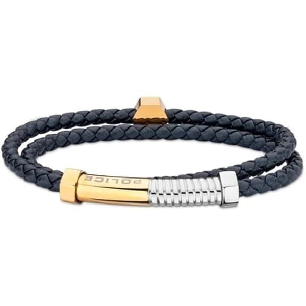 Armband - POLICE - Dvojitý kožený náramek Bolt PEAGB2211244 - Brunt läder - Modern design - Blandat