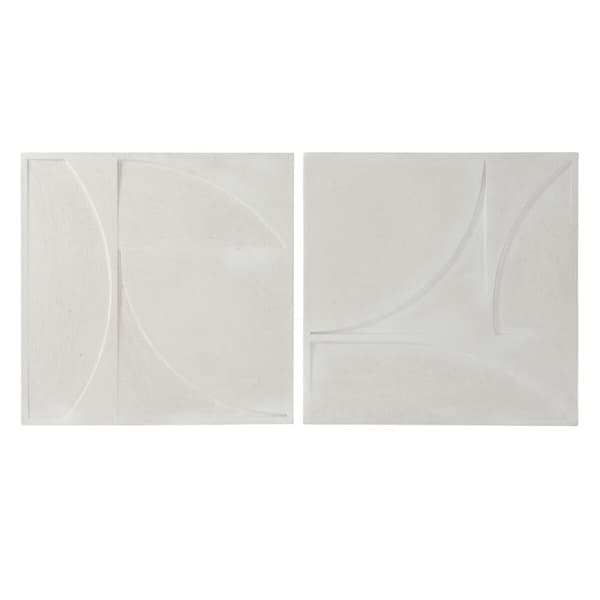 Seinäkoriste Home ESPRIT Valkoinen Moderni 80 x 4 x 80 cm (2 osaa)