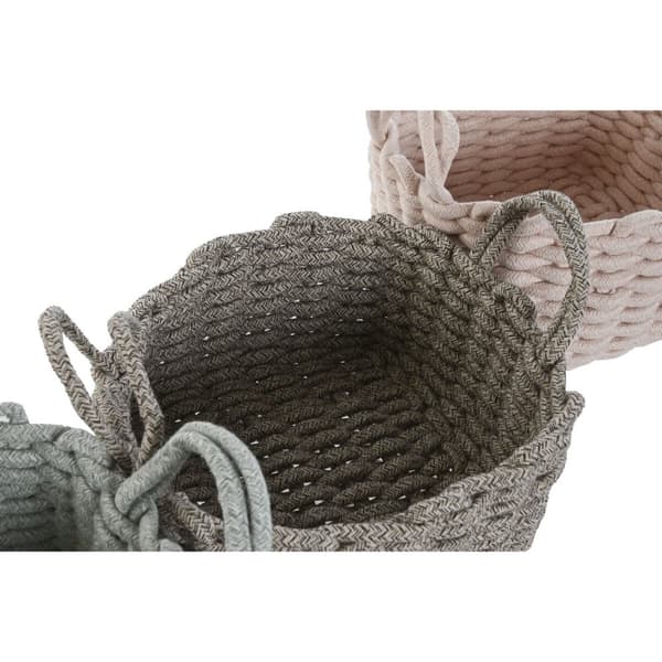 Korg - set Home ESPRIT Grön Beige Rosa Snöre (3 Delar) (3 antal)