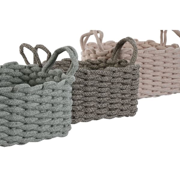 Korg - set Home ESPRIT Grön Beige Rosa Snöre (3 Delar) (3 antal)