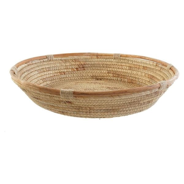 Bordsdekoration DKD Home Decor 42 x 42 x 8 cm Naturell Brun Tropiskt