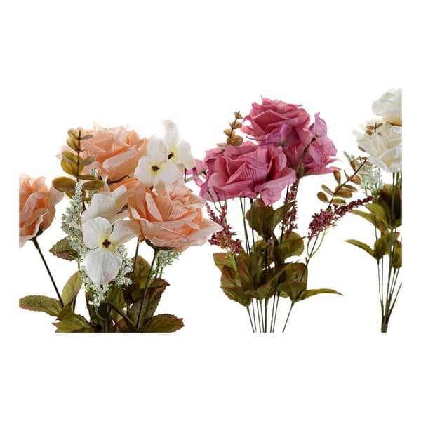 Dekorativa blommor DKD Home Decor Vit Orange Rosa Persika 17 x 17 x 44 cm (4 antal)