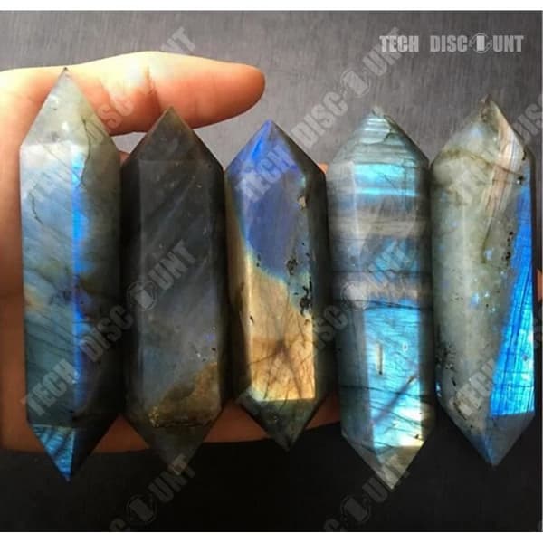 TD® Labradorite Tip Skyddande ädelsten, lugnande, positiv energi, avslappning Aura Chakra dekoration 16 x 4 cm